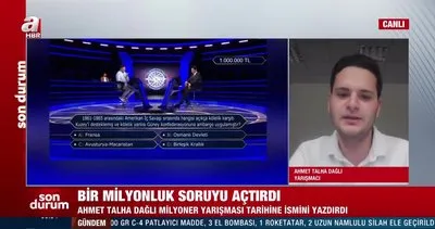 Kim Milyoner Olmak İster’de Ahmet Talha Dağlı 1 milyon TL değerindeki soruyu açtırdı! Yarışmacı A Haber’e konuk oldu | Video