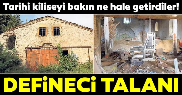 İstanbul Sarıyer’deki tarihi kilisede defineci talanı!
