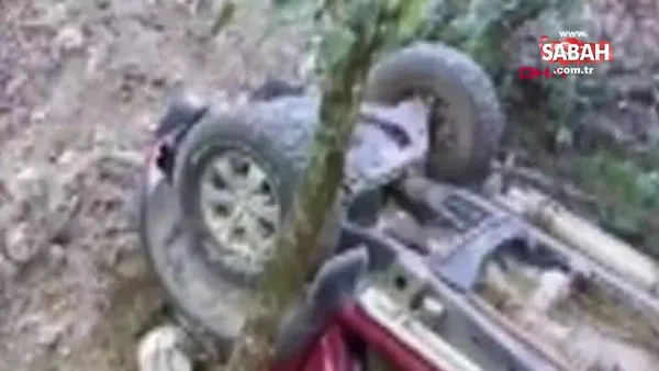 Mantar toplamaya giden çiftin cipi uçuruma yuvarlandı; koca öldü, eşi yaralandı | Video