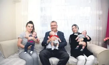 Başkan’dan üçüz bebeklere ziyaret