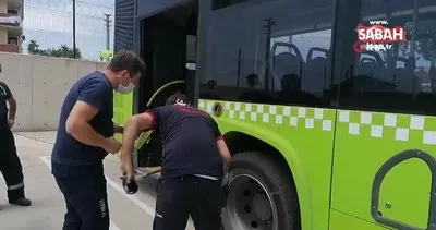 Halk otobüsünde 2 metrelik zehirli yılan paniği | Video