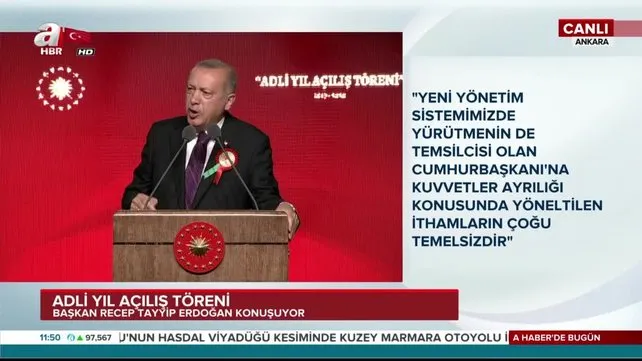 Cumhurbaşkanı Erdoğan Adli yıl açılışında önemli açıklamalarda bulundu