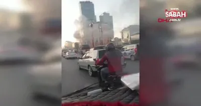 Maltepe’de vinç yangını D-100 karayolu’nda trafik yoğunluğu oluştu | Video
