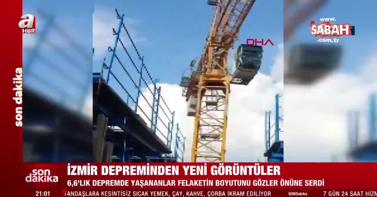 Izmir De Yasanan Son Depreme Iliskin Yeni Goruntuler Ortaya Cikti Vinc Besik Gibi Sallandi Video Videosunu Izle Son Dakika Haberleri