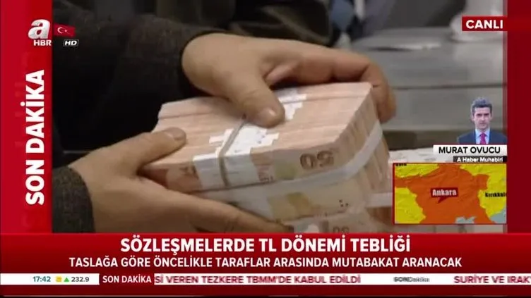 Sözleşmelerde TL dönemi tebliği