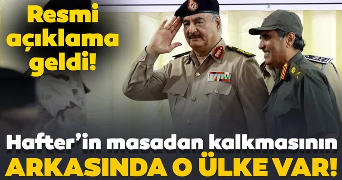 Halife Hafter'in ateşkesi imzalamamasının arkasında BAE ve Mısır var!