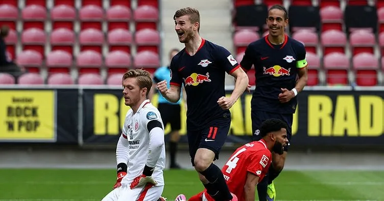 Werner hat-trick yaptı Lezipzig farklı kazandı! Mainz 0-5 Leipzig MAÇ SONUCU