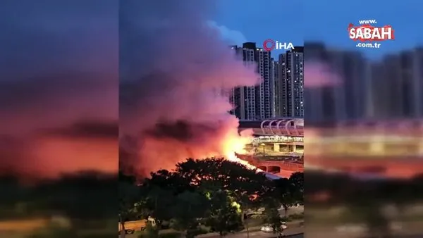 Hong Kong’da elektrik hattında yangın! 20 bin hane elektriksiz kaldı | Video