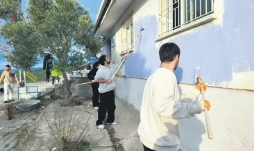 Üniversiteli gençler köy okulunu yeniledi