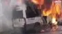 Araç yangınını çeken basın mensubuna saldırı kamerada | Video