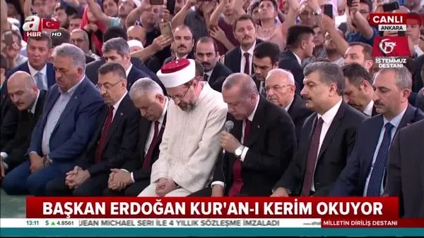 Cumhurbaşkanı Erdoğan Millet Camii’nde düzenlenen Hatm-i Şerif töreninde Kur'an-ı Kerim okudu