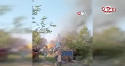 Düzce’de çıkan yangında 5 samanlık küle döndü