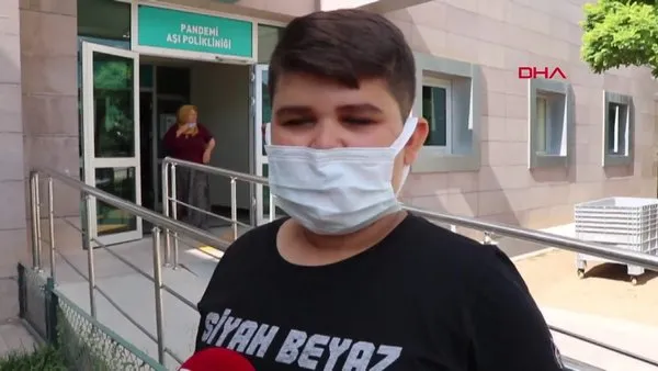 Kırşehir'de koronavirüs aşısı olan 12 yaşındaki Ahmet'ten 'Aşı' çağrısı