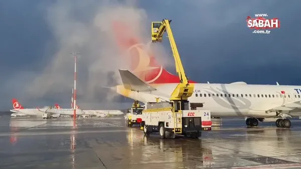 İstanbul Havalimanı'nda uçaklara kimyasal koruma | Video