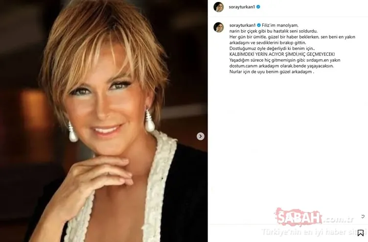 Türkan Şoray’dan Filiz Akın’a duygusal veda: Kalbimdeki yerin acıyor, hiç geçmeyecek!