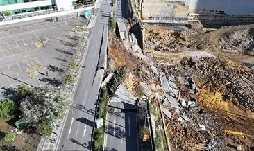 İstinat duvarı yolu çökertti