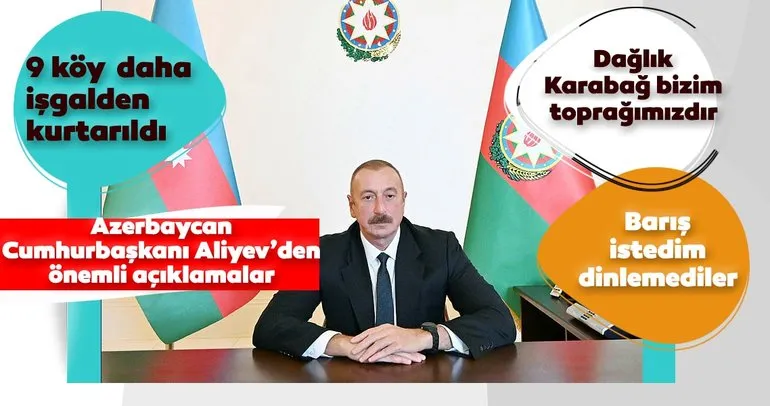 Son dakika | İlham Aliyev: Cebrail şehri ve 9 köy işgalden kurtarıldı