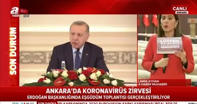 Cumhurbaşkanı Erdoğan başkanlığında toplanan tarihi corona virüsü konulu toplantıda son durum | Video