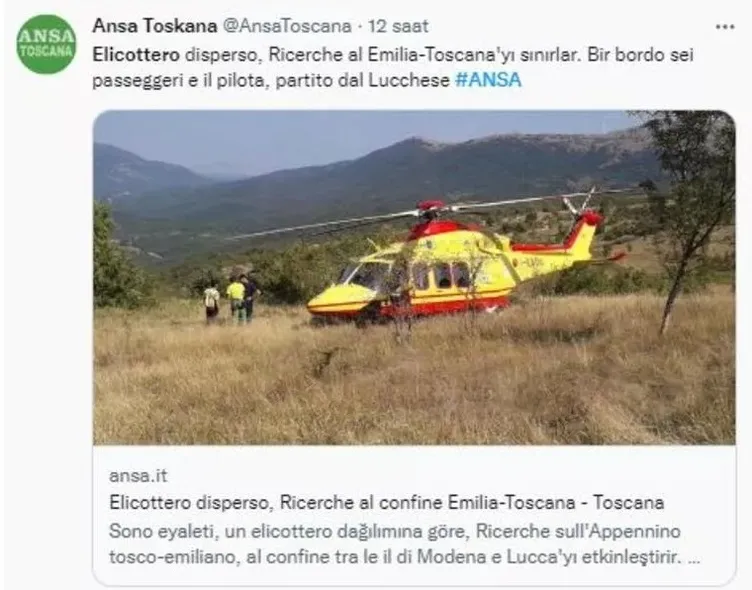 SON DAKİKA: İtalya’da kaybolan helikopterde yeni gelişme! Eczacıbaşı helikopterinde cansız bedenlere ulaşıldı!
