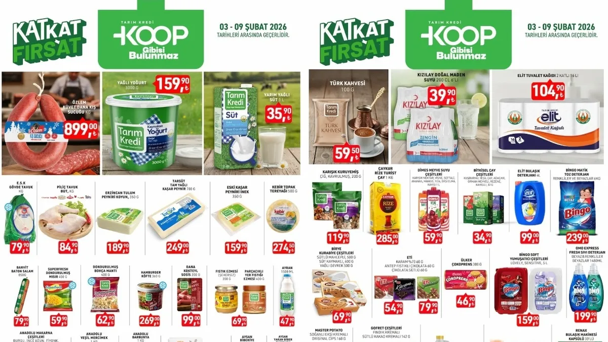 Tarım Kredi Market indirimleri başladı! 9 Şubat’a kadar geçerli Tarım Kredi aktüelde kaçırılmayacak fırsatlar