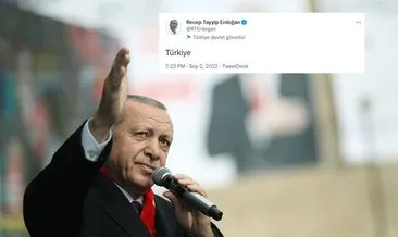 Twitter’da tek kelime akımı! Başkan Erdoğan’ın ’Türkiye’ paylaşımı gündem oldu