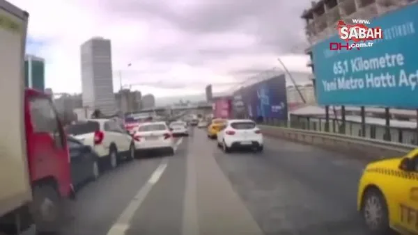 Kadıköy D-100 karayolunda zincirleme kaza araç içi kamerasında | Video
