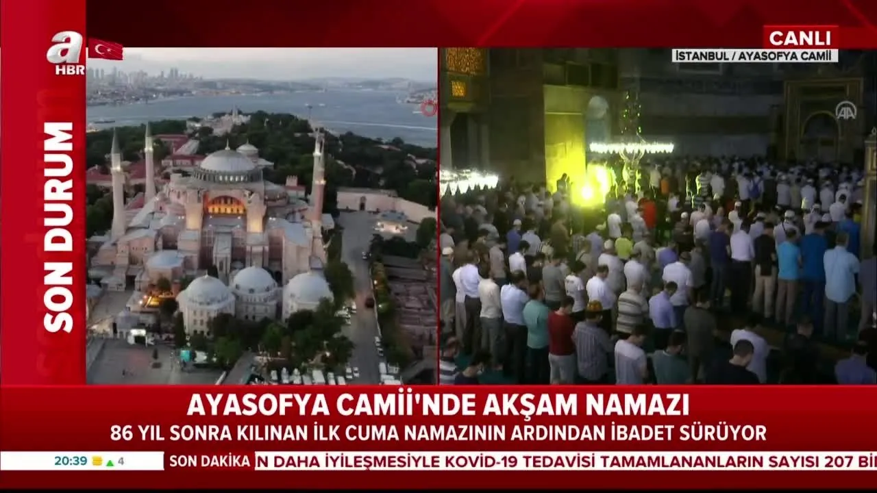 Ayasofya Camii Nde Aksam Namazi Video Videosunu Izle Sabah Tv