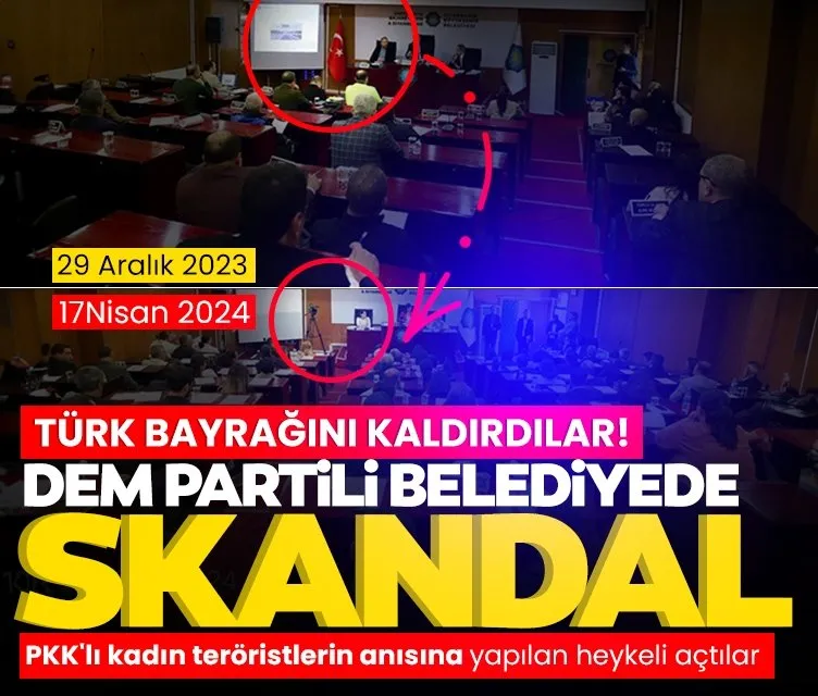 Diyarbakır’da DEM skandalı! Meclis toplantısında Türk Bayrağını kaldırdılar
