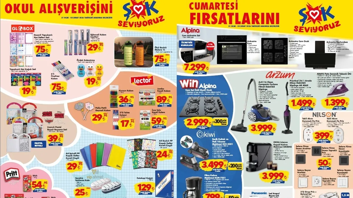ŞOK Market Cumartesi Fırsatları Başladı! 31 Ocak–3 Şubat Kataloğu Yayınlandı