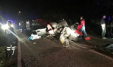 Giresun’da korkunç kaza! Kamyonet ile otomobil kafa kafaya çarpıştı