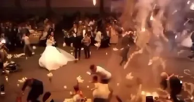 Son dakika | Düğün değil resmen facia: 93 ölü, 100 yaralı! Gelin ve damat dans ettiği sırada başlayan felaket kameraya böyle yansıdı
