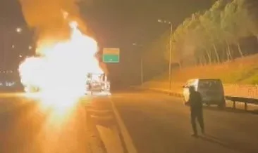 TEM’de İETT otobüsü alev alev yandı