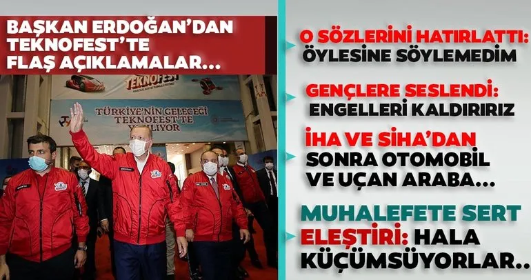SON DAKİKA: Başkan Recep Tayyip Erdoğan TEKNOFEST'te: Hedefimiz otomobil ve uçan araba...