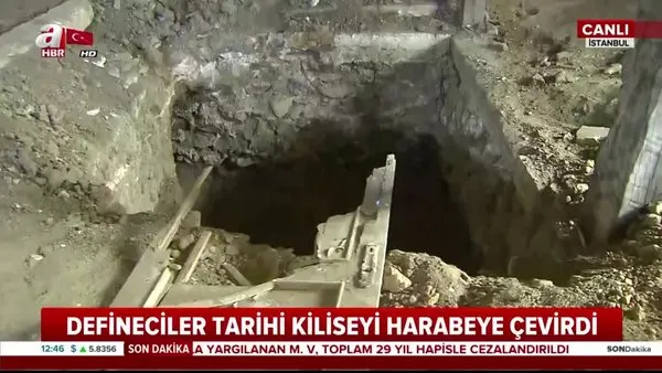 İstanbul Sarıyer'de tarihi kilisede defineci terörü!
