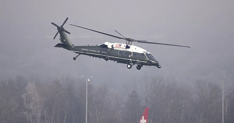Trump’ın helikopteri Davos’ta
