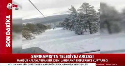 Kars Sarıkamış’da kayak merkezinde kayakçılar telesiyejde 2 saat mahsur kaldı