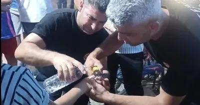 Nusaybin’de parmağında yüzük sıkışan çocuğun yardımına itfaiye yetişti #mardin