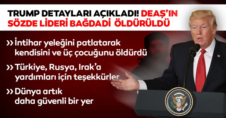Son dakika: Trump canlı yayında açıkladı... DEAŞ lideri Bağdadi öldürüldü