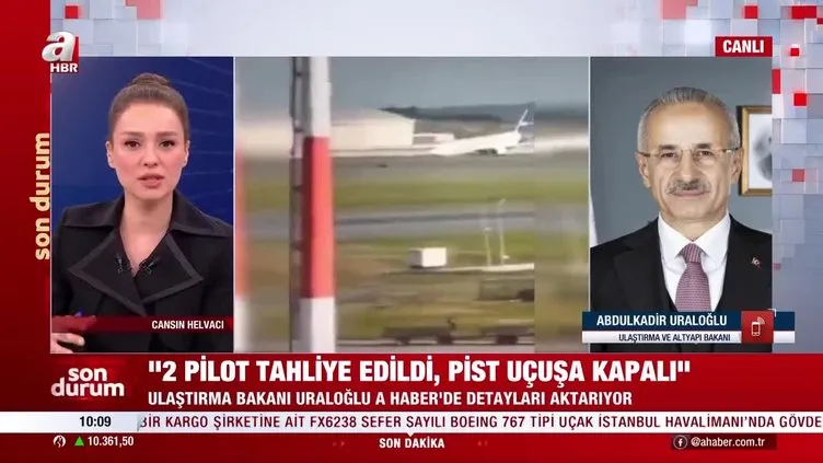 İstanbul Havalimanı'nda faciadan dönüldü! Kargo uçağı gövde üzerine iniş yaptı