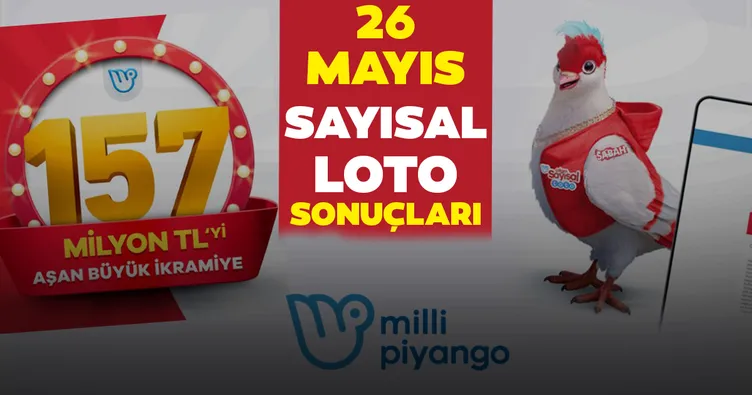 Sayısal Loto sonuçları belli oldu! Milli Piyango Online ile 26 Mayıs Çılgın Sayısal Loto çekiliş sonuçları - MPİ sorgulama motoru