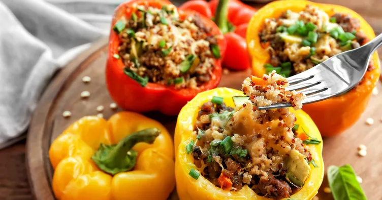 Zeytinyağlı renkli biber dolma tarifi