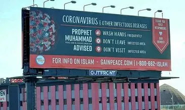 Son dakika: Bu fotoğraf ABD’den! Coronavirüse karşı Hz.Muhammed’in hadisi ile uyarı...