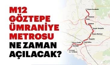 Göztepe-Ümraniye metrosu ne zaman açılacak? M12 Göztepe-Ümraniye metro hattı durakları nerelerden geçecek?