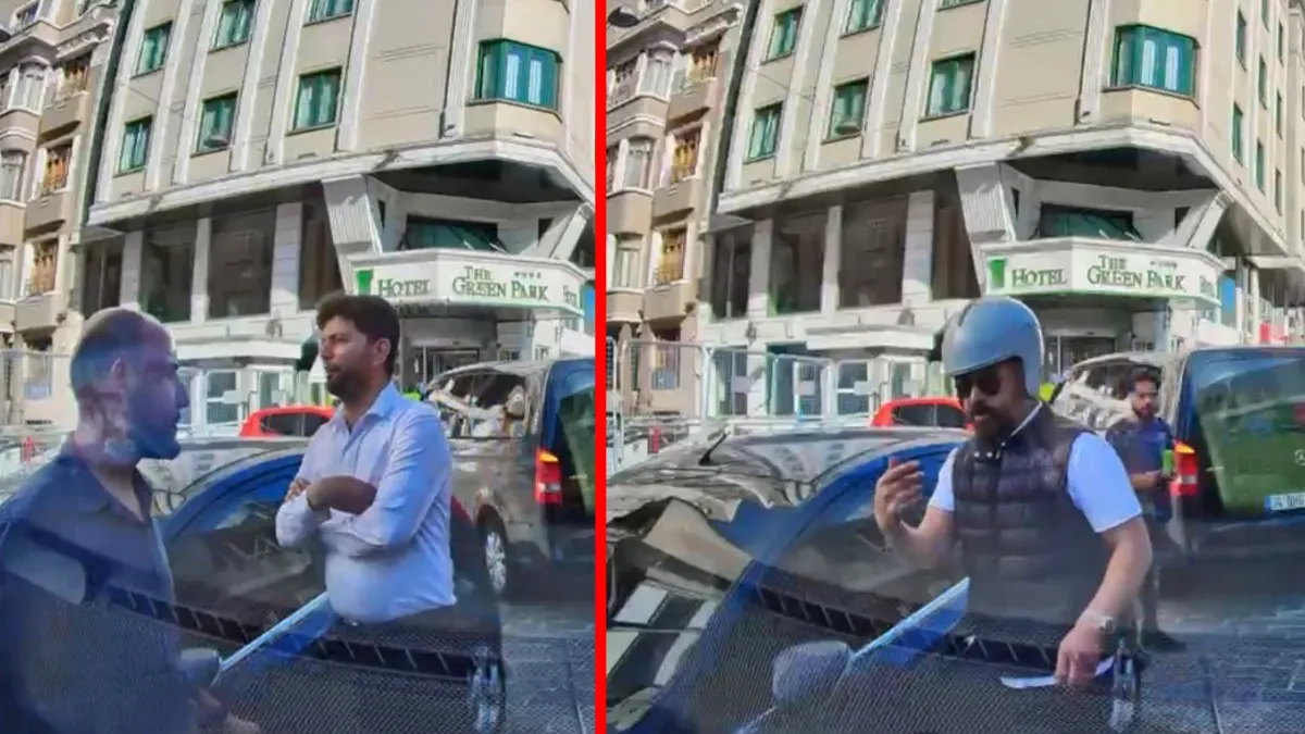 Beyoğlu’nda hayrete düşüren anlar! Yol kavgasında küfürler tehditler havada uçuştu: "Boksörüm, çeneni kırarım”