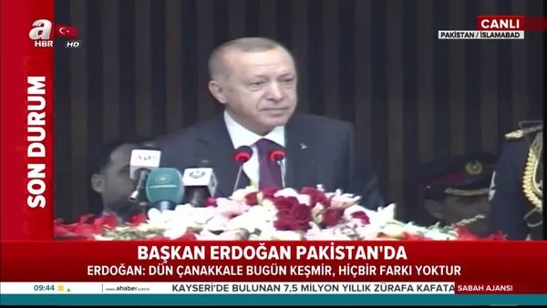 Son dakika! Cumhurbaşkanı Erdoğan, Pakistan Meclisi'nde 