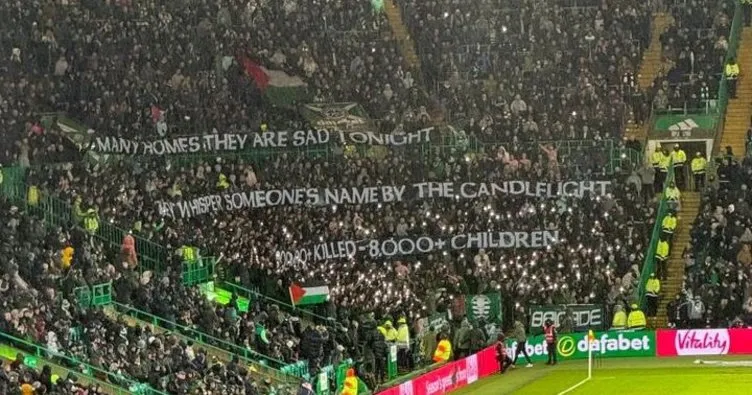 Celtic taraftarlarından Filistin’e destek! Livingston maçında seslerini duyurdular...