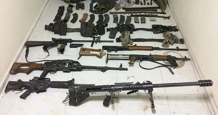 Son Dakika: 10 teröriste ait çok sayıda silah ve mühimmat bulundu