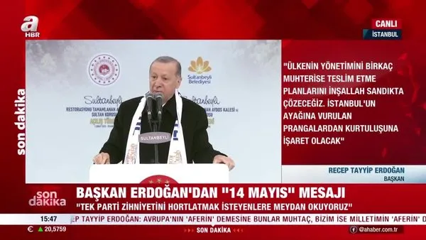 Son Dakika: Restorasyonu 12 yıl süren Aydos Kalesi açıldı! Başkan Erdoğan'dan önemli açıklamalar | Video