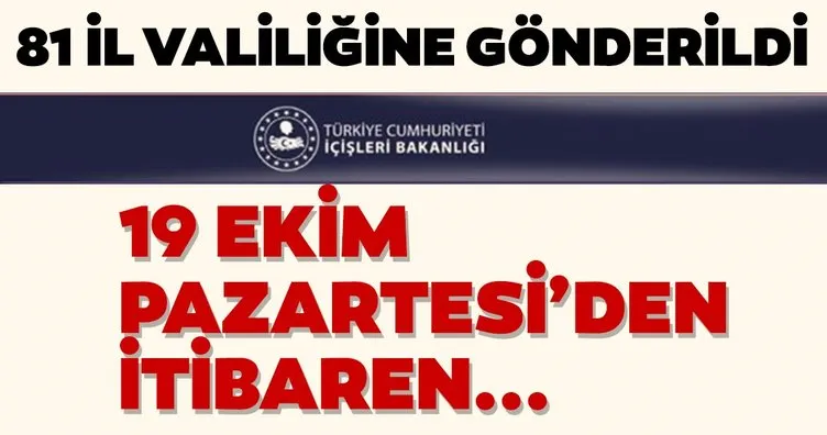 Son dakika haberi: 81 ilin valiliğine gönderildi! İşte yeni coronavirüs genelgesi! 19 Ekim'den itibaren...