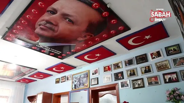 Böyle Erdoğan sevgisi görülmedi! Evini adeta müzeye çevirdi, yeğenine adını verdi | Video